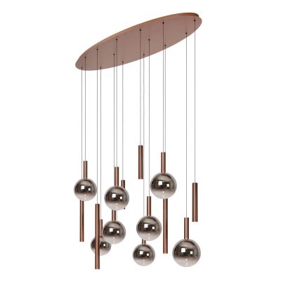 Lucide JASMINE - Pendant light - LED Dim. - CCT - 14x4,4W 2200K/3300K - Suitable for double-height spaces and high ceiling - Copper - Premium